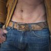mens artisan brown leather belt by ishaor with personalizable option