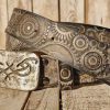 unique motorcycle gear buckle leather belt in vintage style