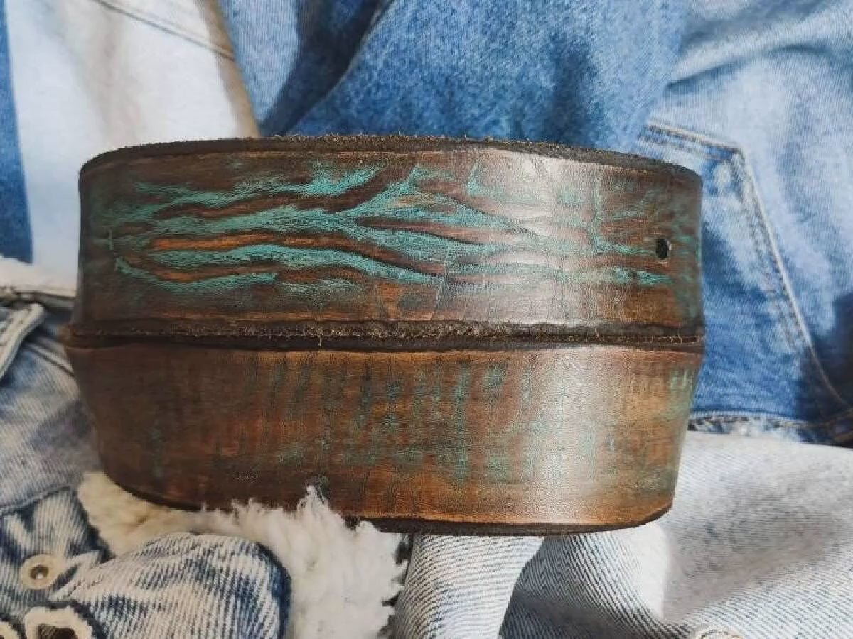 mens vintage leather belt customizable gift for him christmas must have