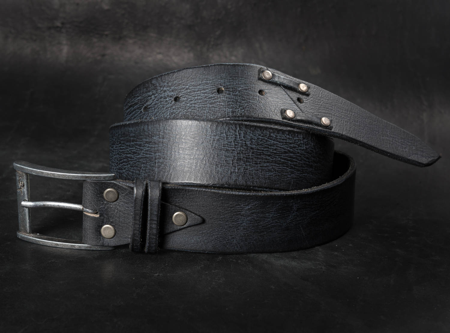rustic leather belt for men – personalized rocker look