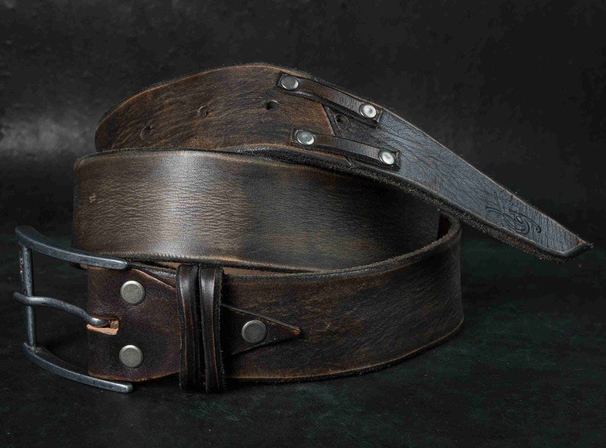 handmade distressed brown leather belt perfect personalized gift