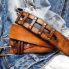 handmade brown leather belt for men with personalize option handmade brown leather belt for men with personalize option