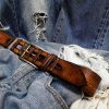 handmade brown leather belt for men with personalize option handmade brown leather belt for men with personalize option