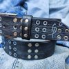 handmade brown gray leather belt for men perfect for jeans fashion accessories and unique gift