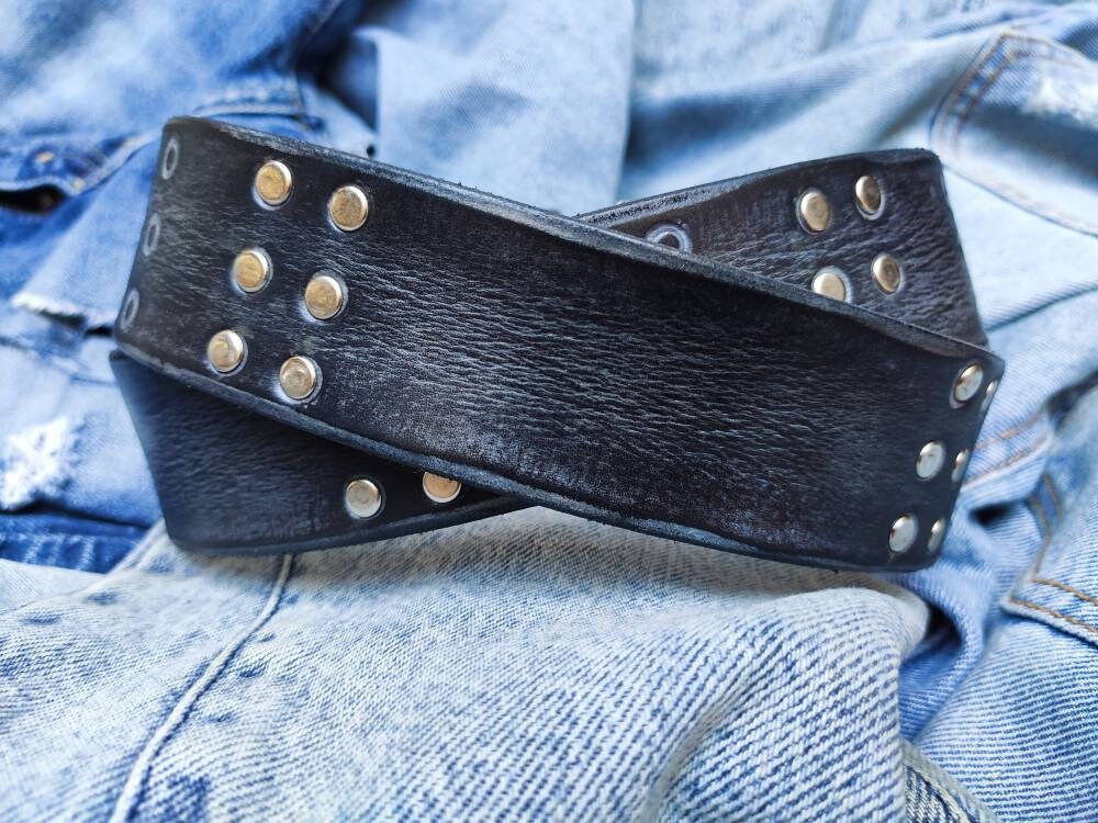 handmade brown gray leather belt for men perfect for jeans fashion accessories and unique gift