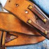 handmade brown leather men's belt cowboy fashion customizable