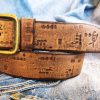 western style brown leather belt with unique design personalized gift for him and her electronic stamp perfect for any occasion