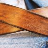 handmade brown leather men's belt cowboy fashion customizable
