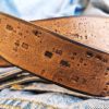 western style brown leather belt with unique design personalized gift for him and her electronic stamp perfect for any occasion