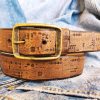 western style brown leather belt with unique design personalized gift for him and her electronic stamp perfect for any occasion