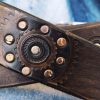 ishaor biker style brown leather belt motorcycle gear design ishaor biker style brown leather belt motorcycle gear design
