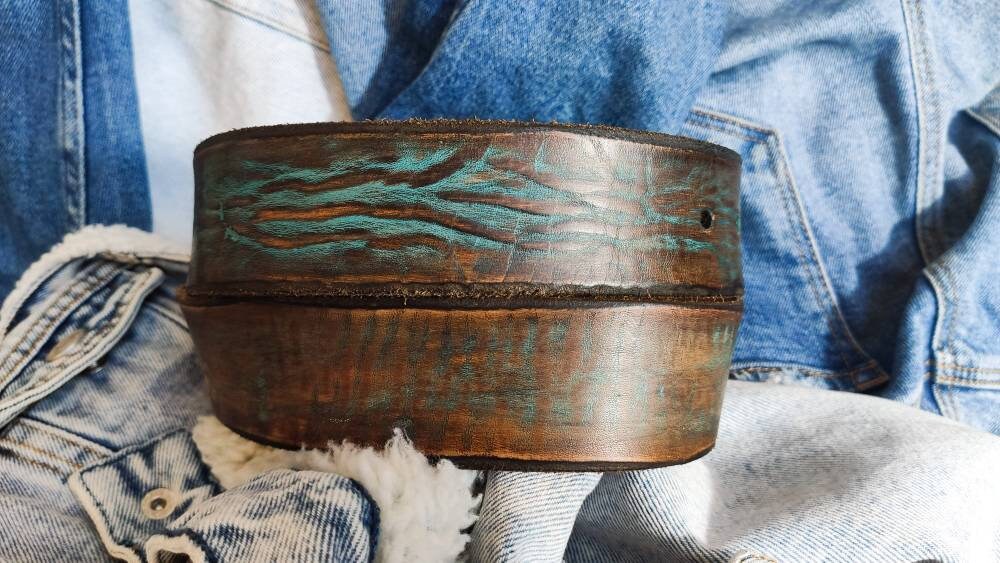 mens vintage leather belt customizable gift for him christmas must have