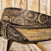 unique motorcycle gear buckle leather belt in vintage style
