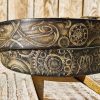 unique motorcycle gear buckle leather belt in vintage style