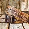 ishaor vintage brown leather cowboy belt, handmade 4.2cm western style. high quality distressed leather