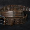 brown leather belt mens crafted fashion accessory with unique ornate design perfect gift for men
