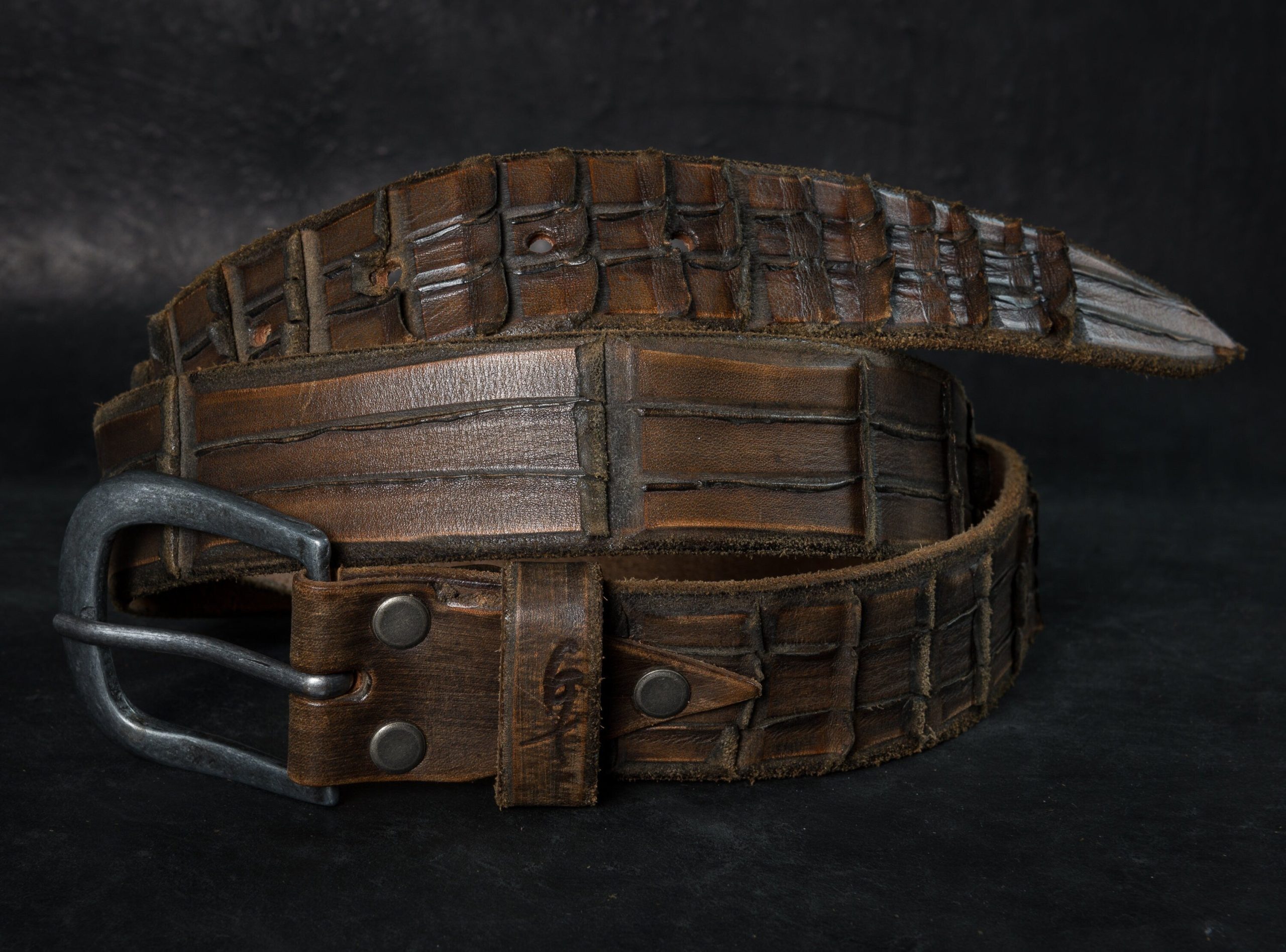 brown leather belt mens crafted fashion accessory with unique ornate design perfect gift for men